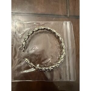 Kim Carrey Sterling Silver Bangle Cuff Bracelet Plain Ring - Open Box